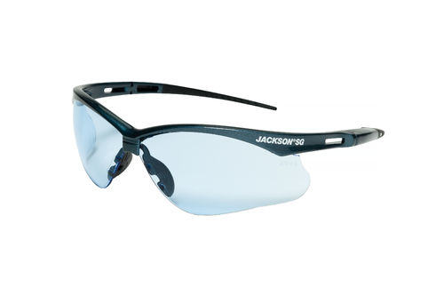 Jackson Safety 50011 Jackson SG Safety Glasses - Light Blue Lens - Blue Frame - Hardcoat Anti-Scratch - Indoor
