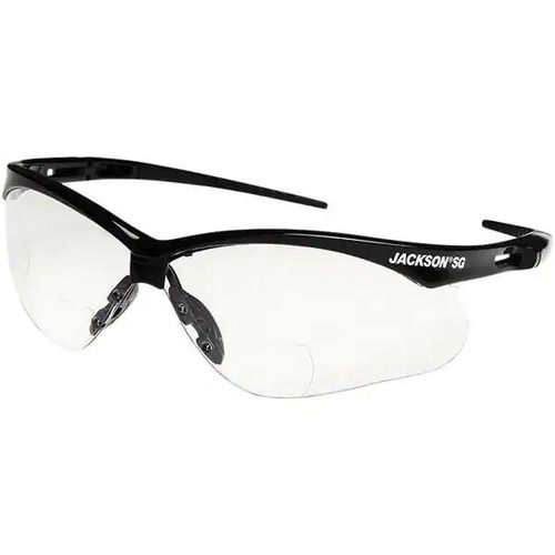 Jackson Safety 50040 Jackson SG Safety Glasses - Clear 1.5 Readers Lens - Black Frame - Hardcoat Anti-Scratch - Indoor